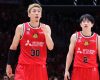 (左から)名古屋ダイヤモンドドルフィンズの今村佳太と齋藤拓実